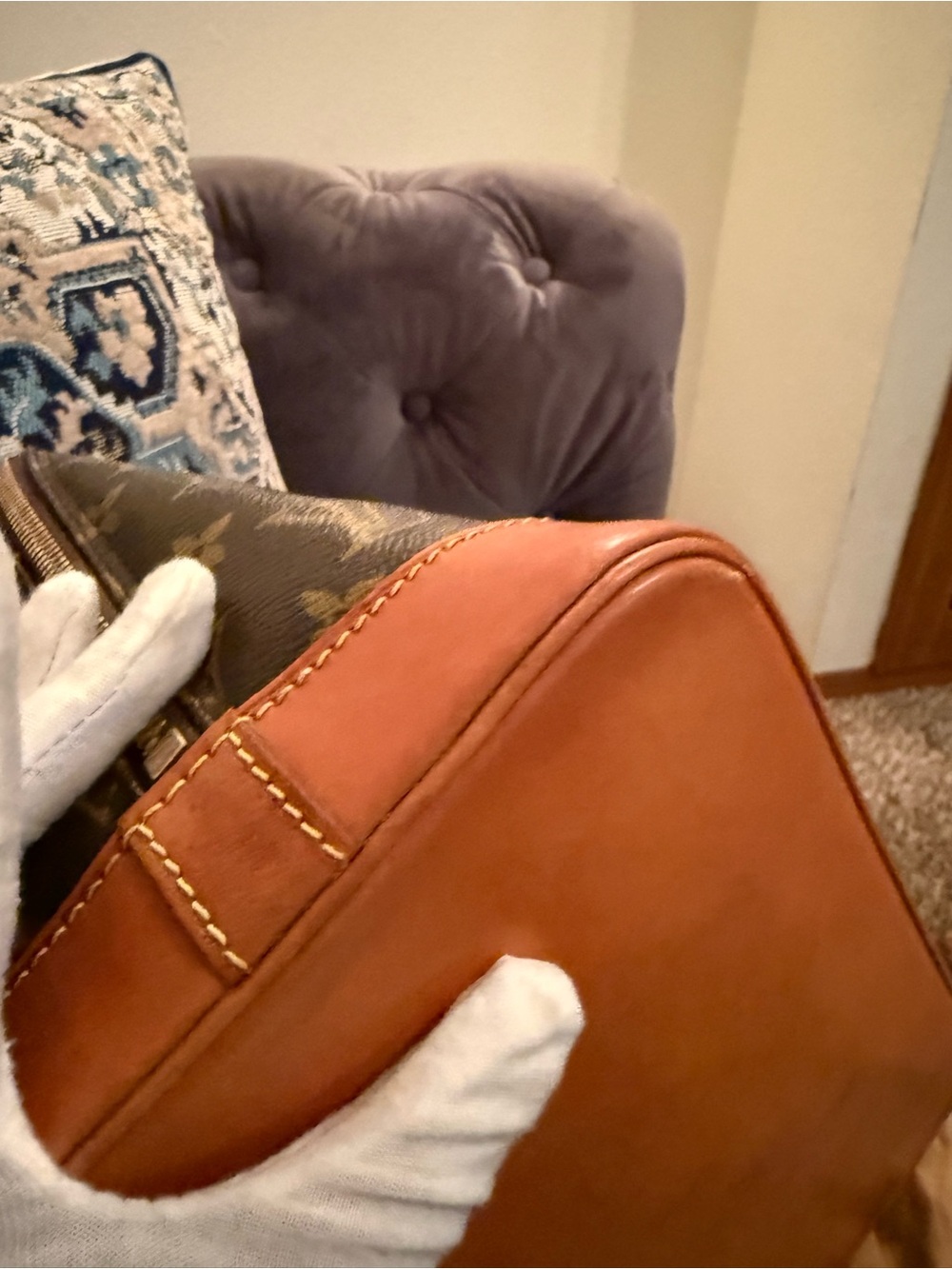 Louis Vuitton Monogram Alma Handbag in Brown and Tan - Picture 8 of 17